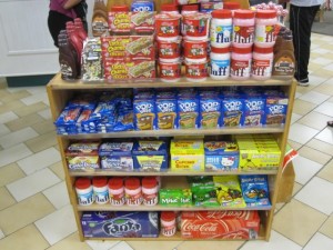 American sweets in the long word shop. 