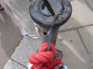 This picture of the twist ties of Buckingham Palace is for Cady E. The spot I picked to wait was in the corner between the rope and metal barrier - does not get any better. 